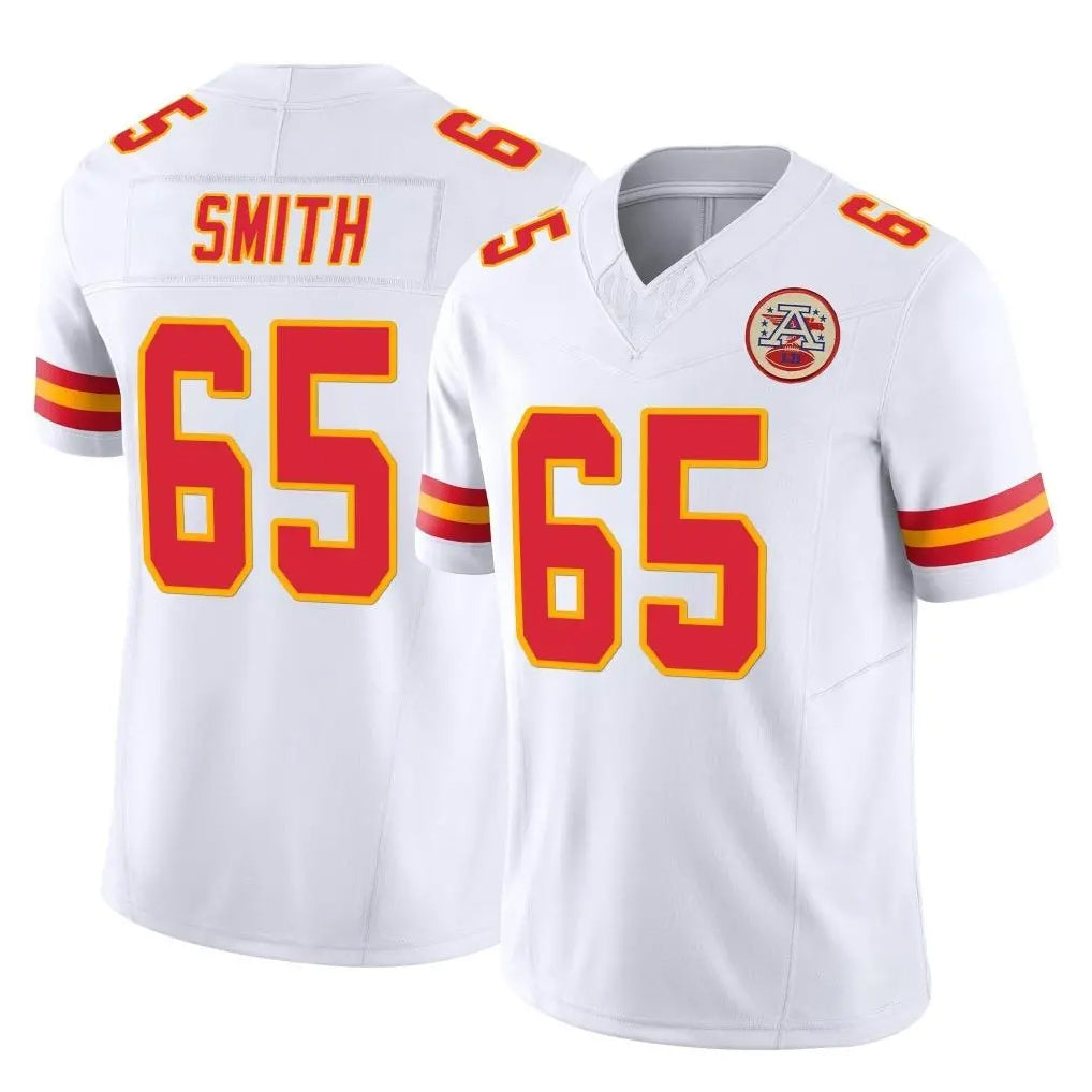 KC.Chiefs #65 Trey Smith Player White Limited Vapor F.U.S.E. Home Game BALCE Stitched Jerseys