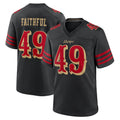 SF.49ers #49 The Faithful Player Black Rivalries Collection Home Game BALCE Stitched Jerseys