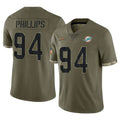 M.Dolphins #94 Jordan Phillips Player Olive Salute To Service Limited BALCE Stitched Jerseys