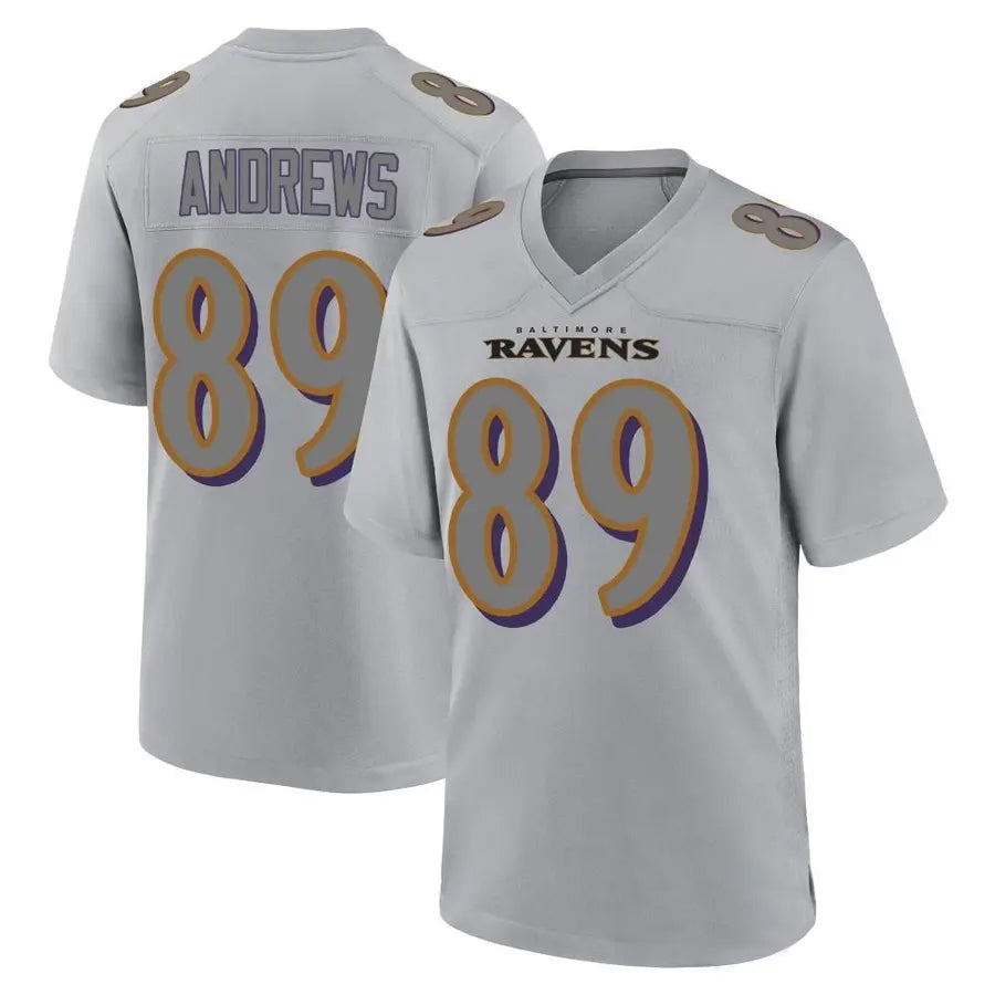 B.Ravens #89 Mark Andrews Player Gray Replica Game BALCE Stitched Jerseys