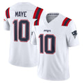 NE.Patriots #10 Drake Maye Player White Limited Vapor F.U.S.E. Home Game BALCE Stitched Jerseys