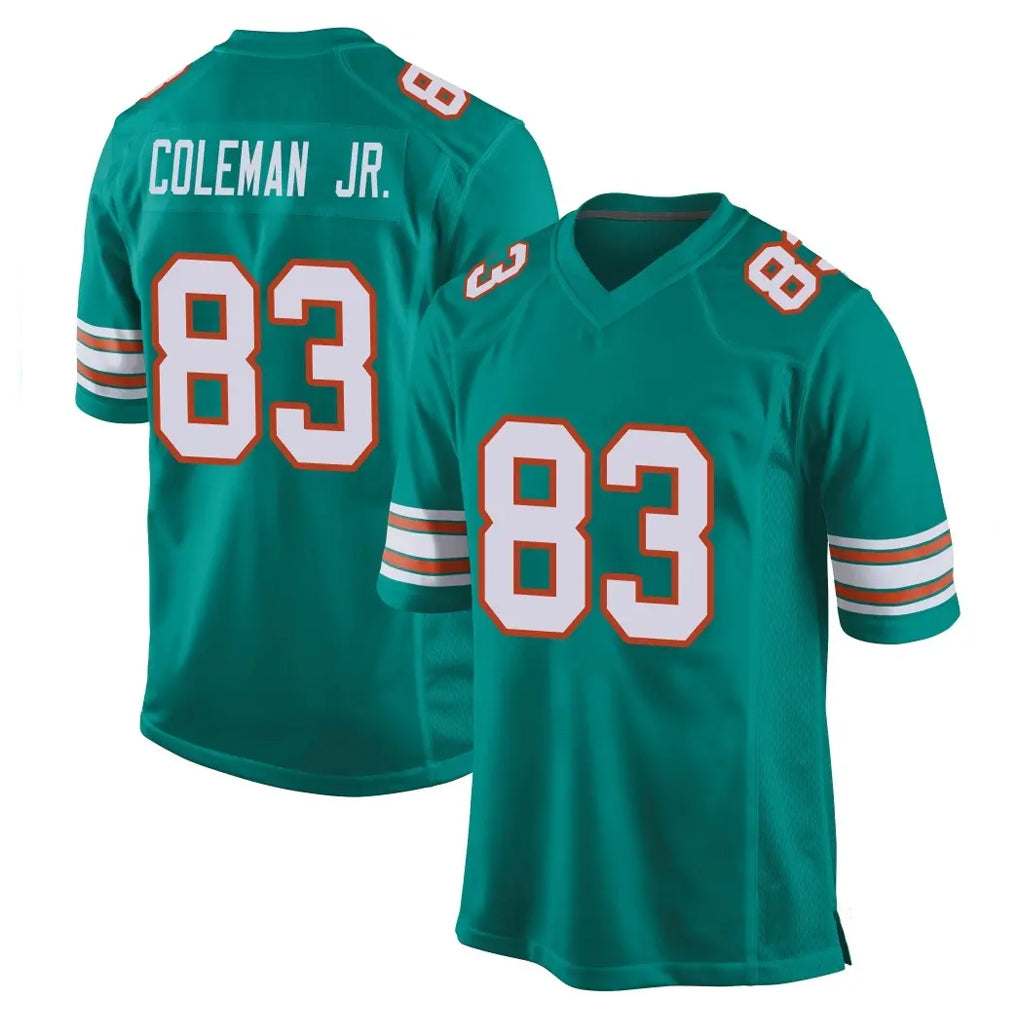 M.Dolphins #83 Kevin Coleman Jr. Player Aqua Alternate Home Game BALCE Stitched Jerseys