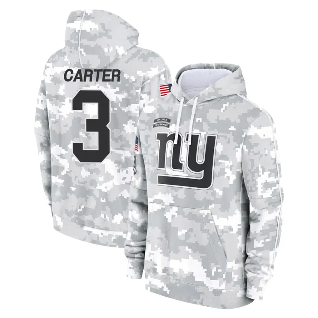 NY.Giants #3 Abdul Carter Player Arctic Camo Salute to Service Pullover Hoodies Limited Game BALCE Stitched Jerseys