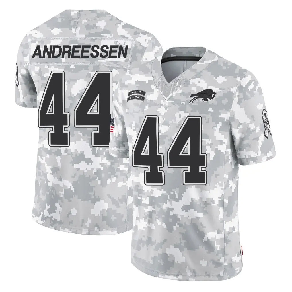 B.Bills #44 Joe Andreessen Player Arctic Camo Salute to Service Limited BALCE Stitched Jerseys
