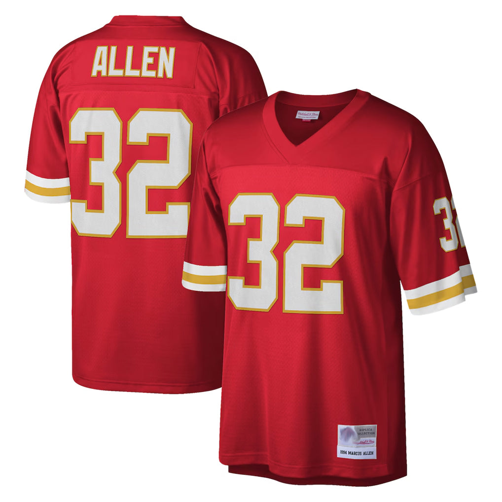 KC.Chiefs #32 Marcus Allen Player Red Mitchell & Ness Legacy Replica BALCE Stitched Jerseys