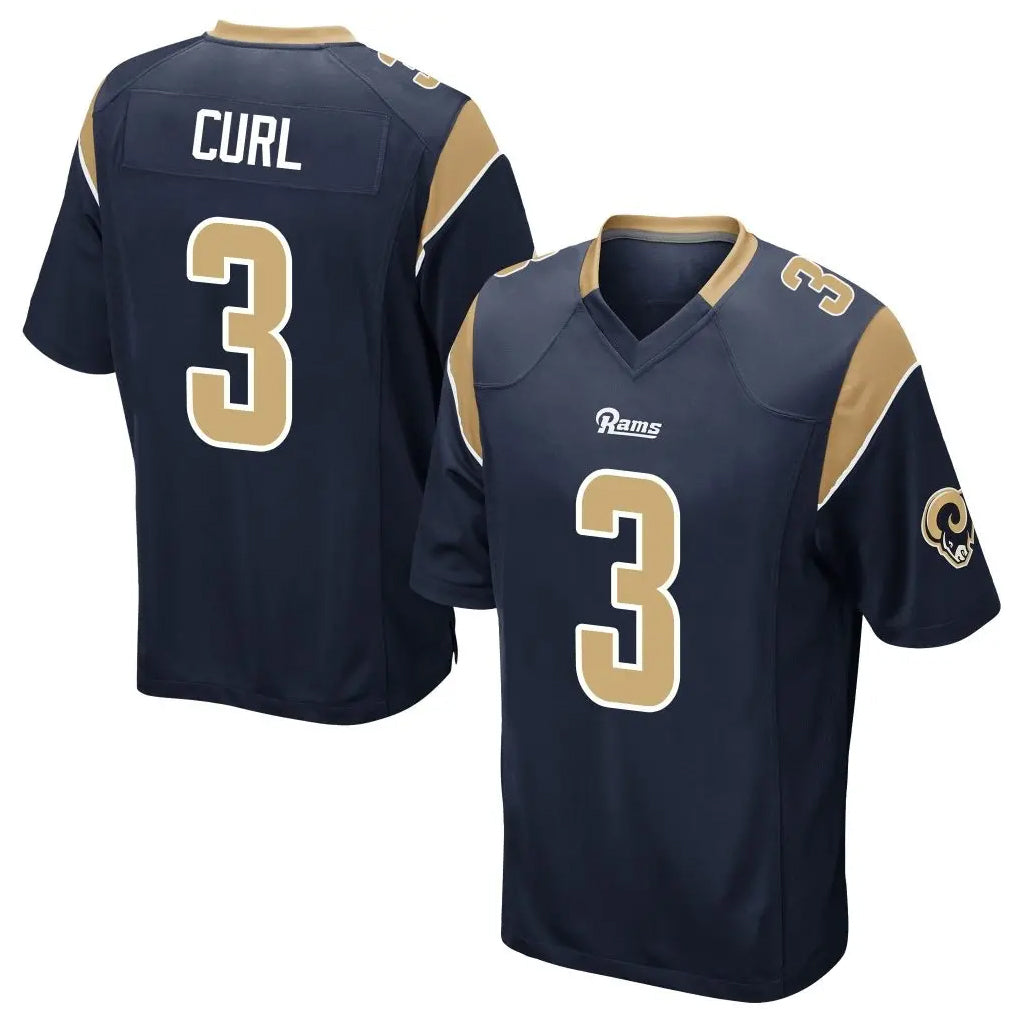 LA.Rams #3 Kam Curl Player Navy Home Game BALCE Stitched Jerseys