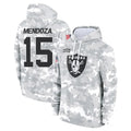 LV.Raiders #15 Fernando Mendoza Player Arctic Camo Salute to Service Hoodies Limited Game BALCE Stitched Jerseys