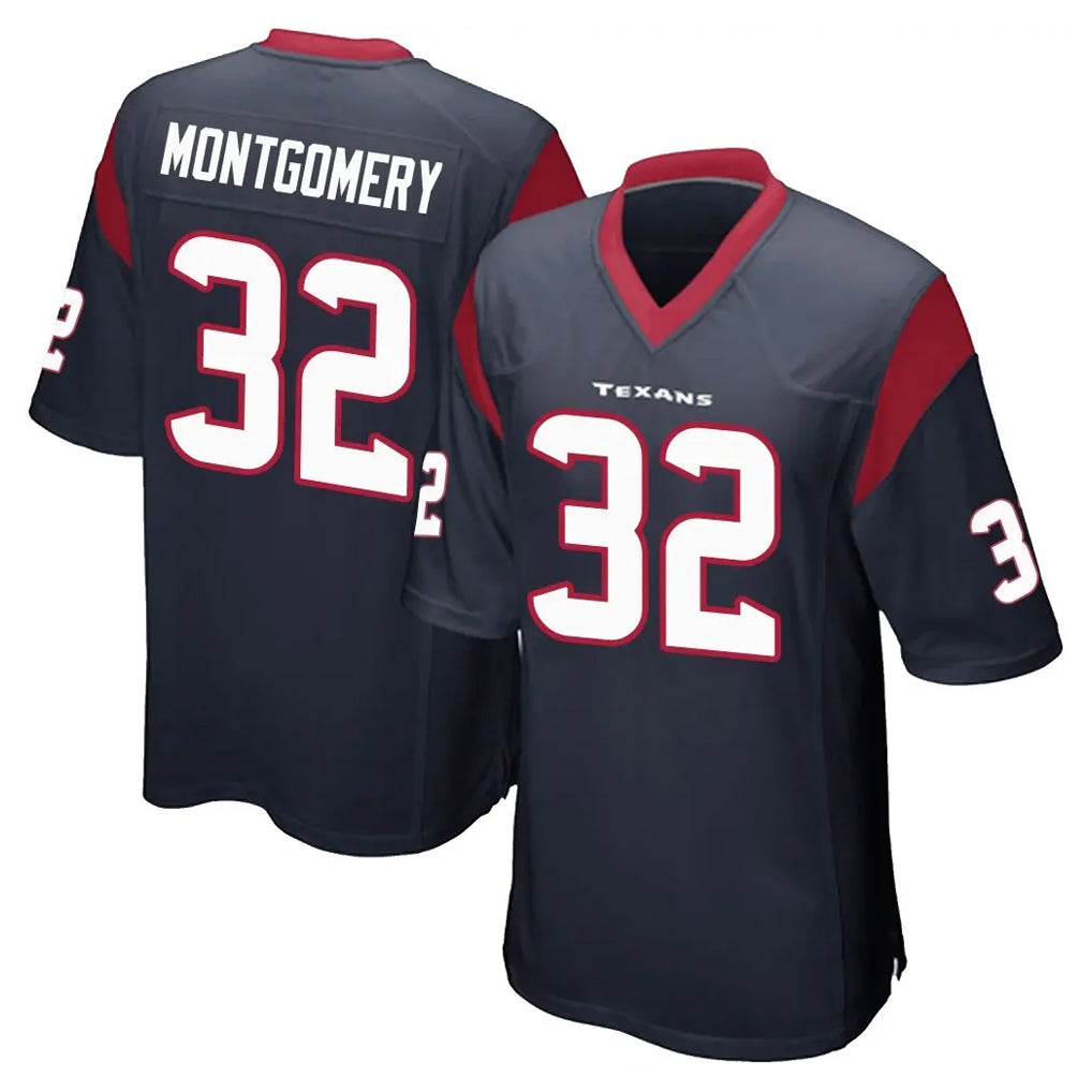 H.Texans #32 David Montgomery Player Navy Home Game BALCE Stitched Jerseys
