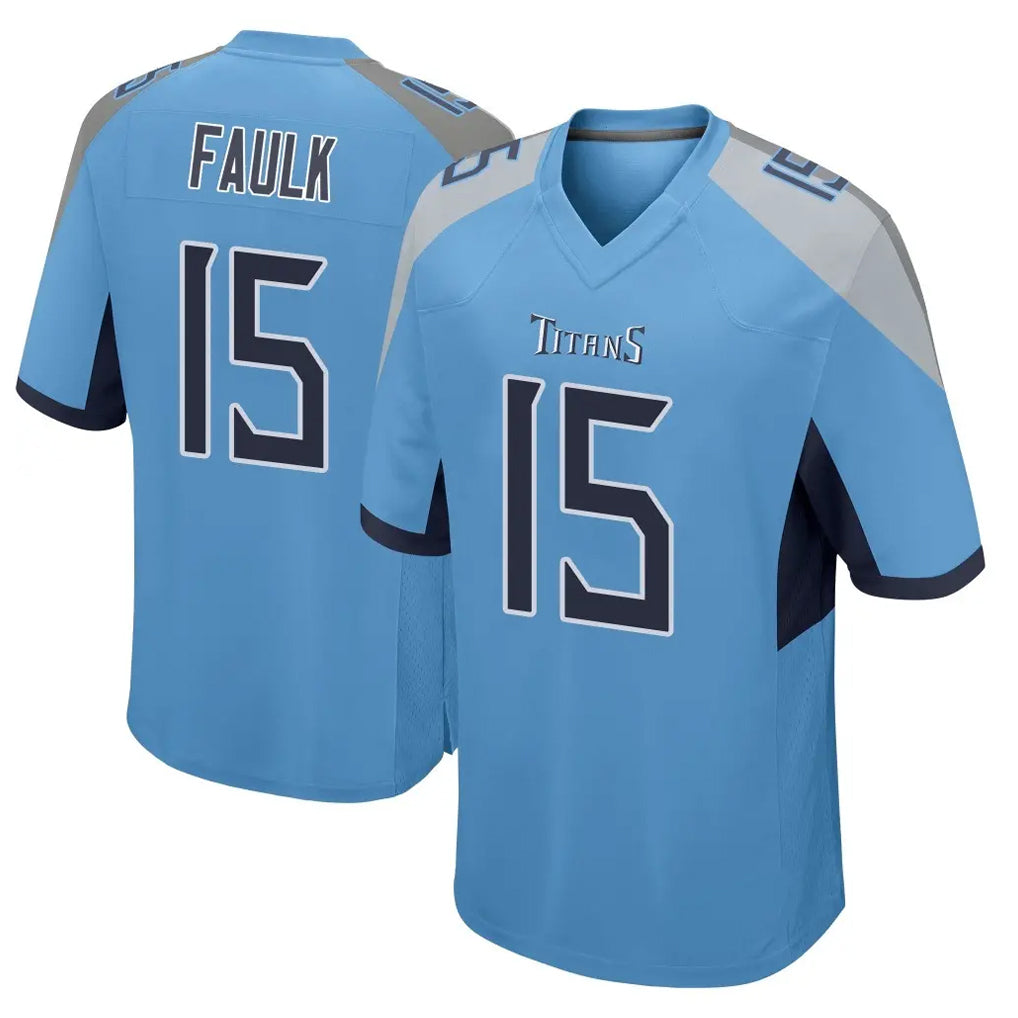 T.Titans #15 Keldric Faulk Player Light Blue Home Game BALCE Stitched Jerseys