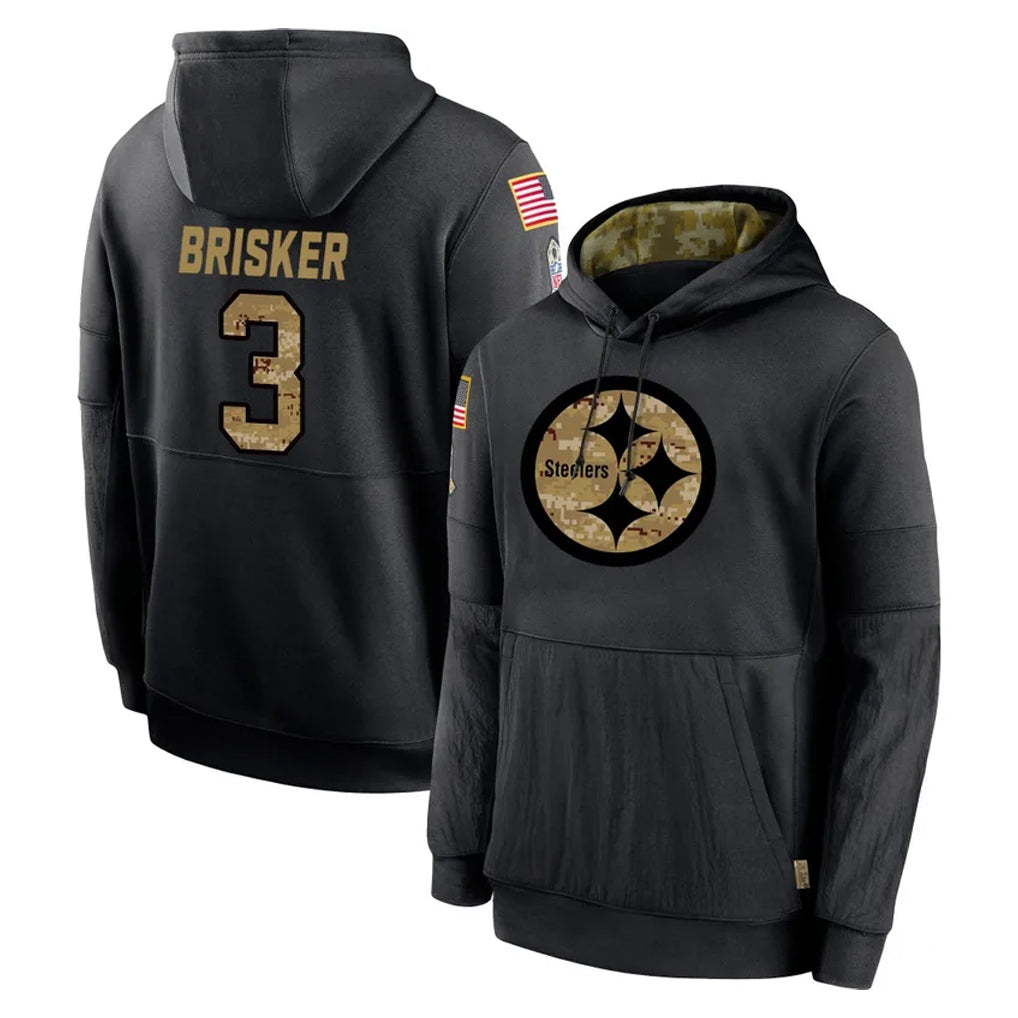 P.Steelers #3 Jaquan Brisker Player Black Salute to Service Hoodies Limited Game BALCE Stitched Jerseys