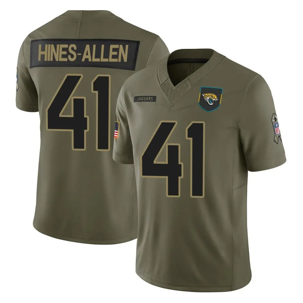 J.Jaguars #41 Josh Hines-Allen Player Olive 2025 Salute To Service Limited Game BALCE Stitched Jerseys