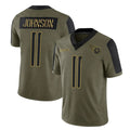 T.Titans #11 Jermaine Johnson II Player Olive Salute to Service Limited Home Game BALCE Stitched Jerseys