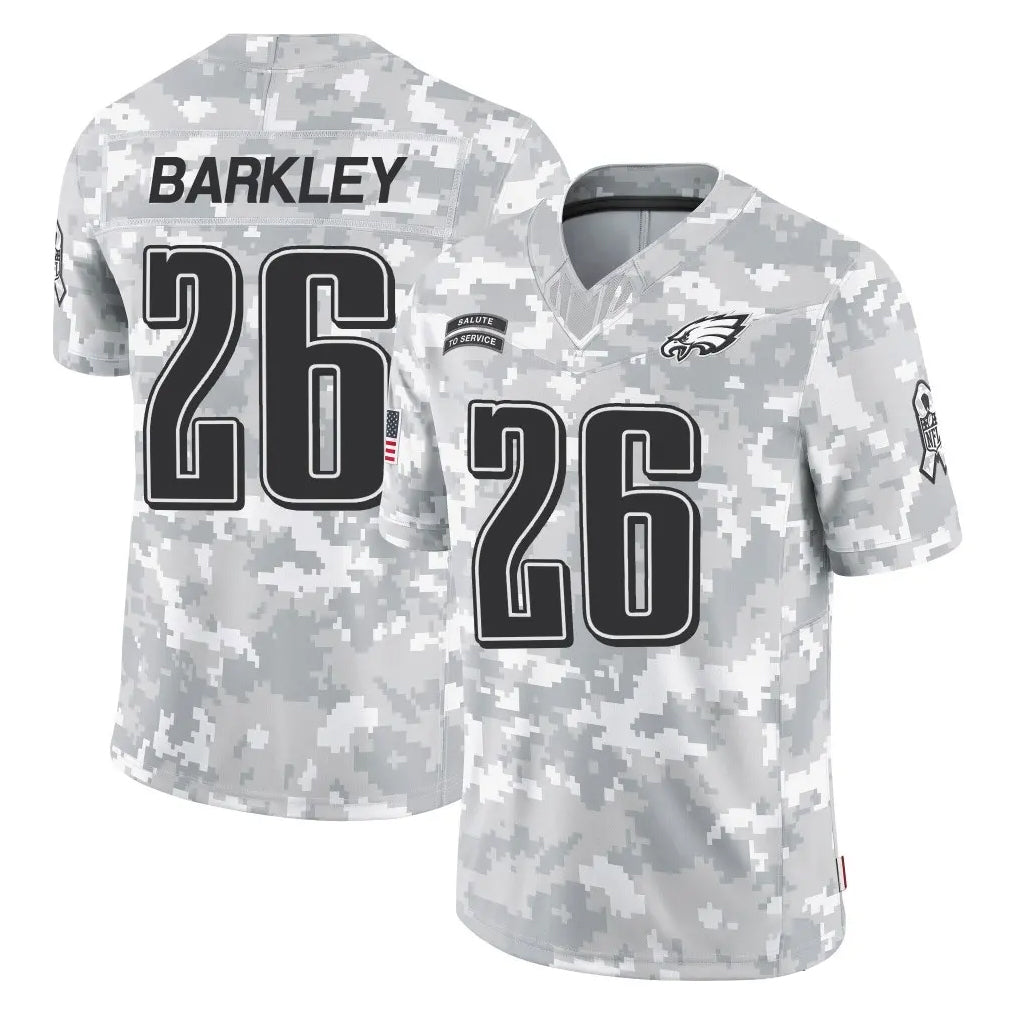 P.Eagles #26 Saquon Barkley Player Arctic Camo Salute to Service Limited Game BALCE Stitched Jerseys