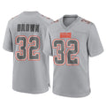 C.Browns #32 Jim Brown Player Gray Atmosphere Fashion Game BALCE Stitched Jerseys