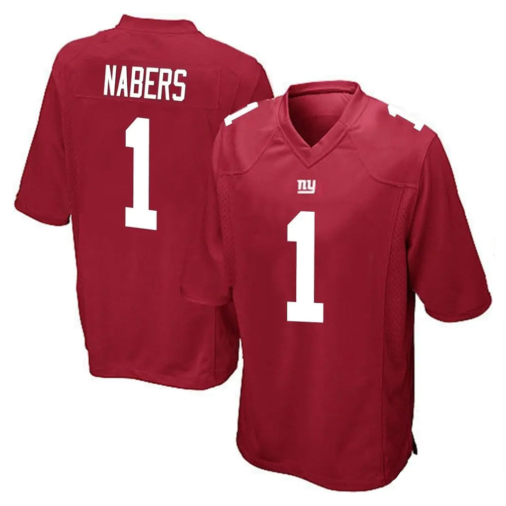 NY.Giants #1 Malik Nabers Player Red Home Game BALCE Stitched Jerseys