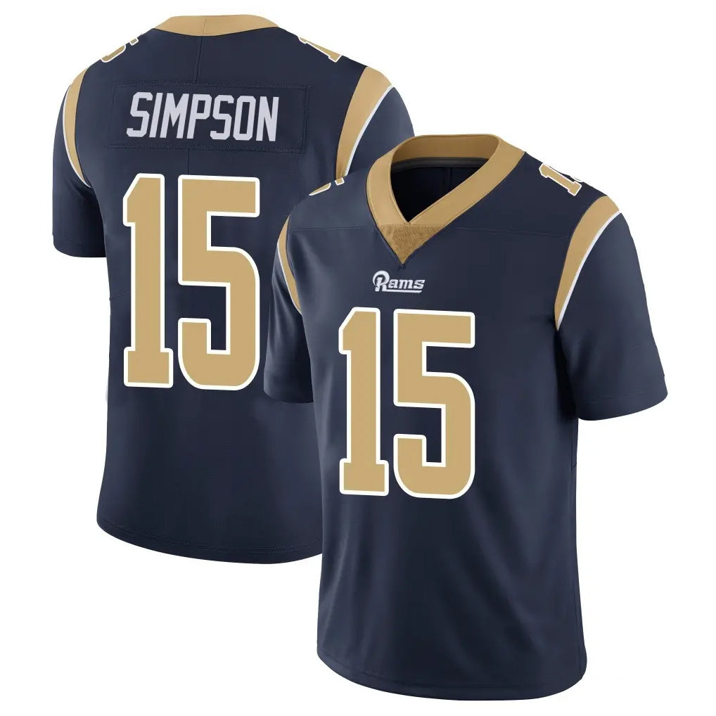 LA.Rams #15 Ty Simpson Player Navy Limited Vapor Untouchable Home Game BALCE Stitched Jerseys