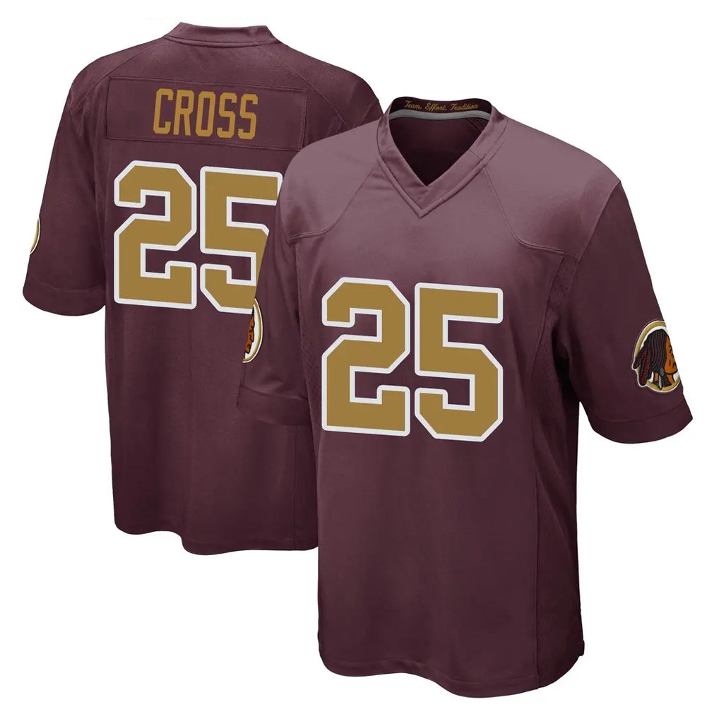 W.Commanders #25 Nick Cross Player Burgundy Alternate Home Game BALCE Stitched Jerseys