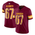 W.Commanders #67 Nick Allegretti Player Burgundy Limited Vapor Home Game BALCE Stitched Jerseys