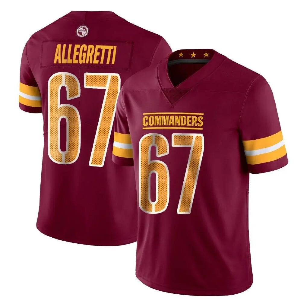 W.Commanders #67 Nick Allegretti Player Burgundy Limited Vapor Home Game BALCE Stitched Jerseys