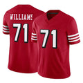 SF.49ers #71 Trent Williams Player Red Limited Alternate Vapor F.U.S.E. Home Game BALCE Stitched Jerseys