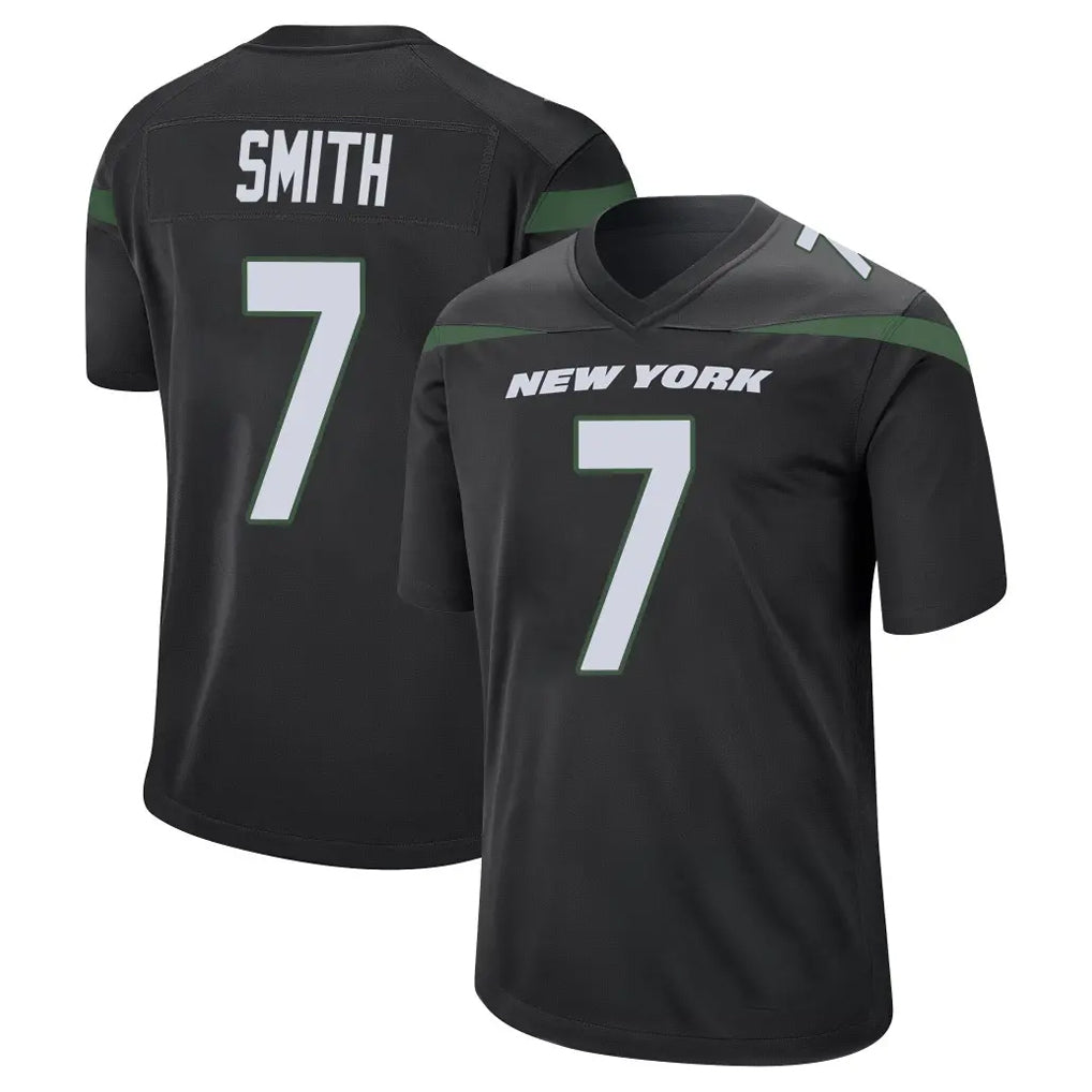 NY.Jets #7 Geno Smith Player Stealth Black Home Game BALCE Stitched Jerseys
