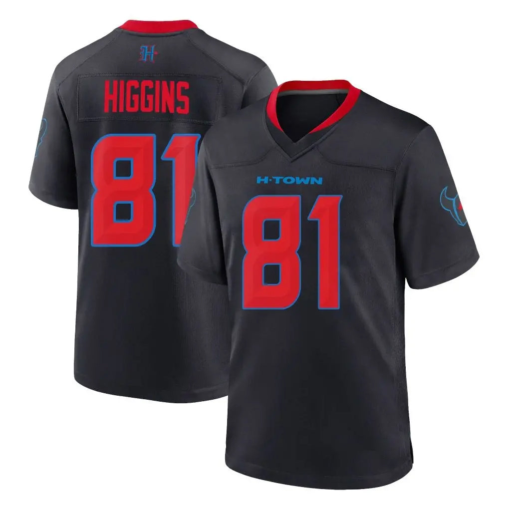 H.Texans #81 Jayden Higgins Player Navy 2nd Alternate Home Game BALCE Stitched Jerseys
