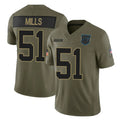 C.Panthers #51 Sam Mills Player Olive Salute to Service Limited Home Game BALCE Stitched Jerseys