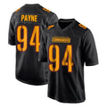 W.Commanders #94 Daron Payne Player Black Carbon Fashion Home Game BALCE Stitched Jerseys