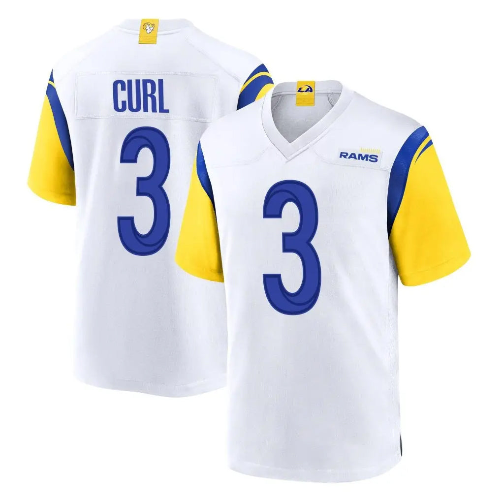 LA.Rams #3 Kam Curl Player White Home Game BALCE Stitched Jerseys
