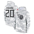 T.Titans #20 Tony Pollard Player Camo Arctic Salute to Service Pullover Hoodies Home Game BALCE Stitched Jerseys
