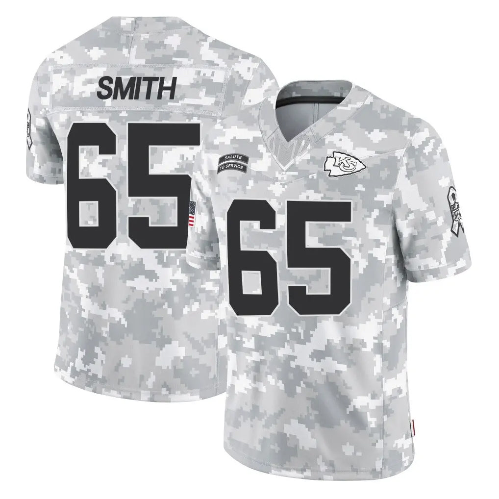 KC.Chiefs #65 Trey Smith Player Arctic Camo Salute To Service Limited Game BALCE Stitched Jerseys