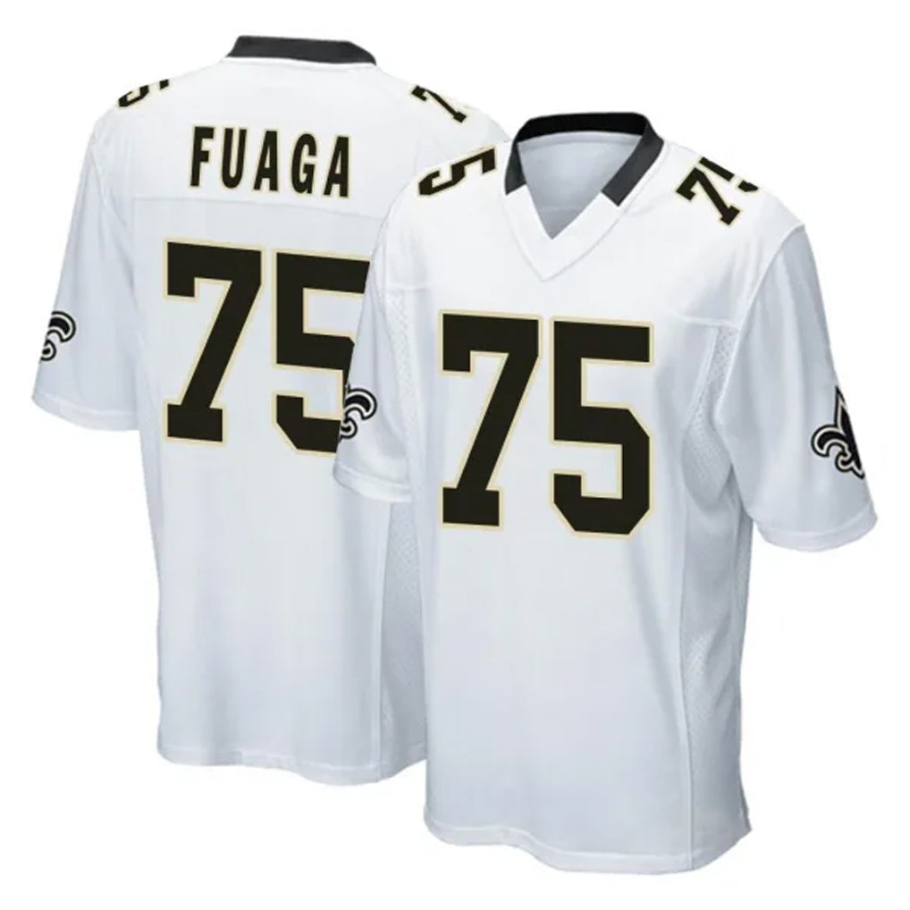 NO.Saints #75 Taliese Fuaga Player White Home Game BALCE Stitched Jerseys