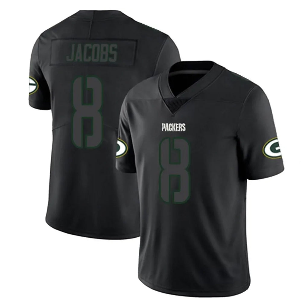 GB.Packers #8 Josh Jacobs Player Black Impact Limited Home Game BALCE Stitched Jerseys