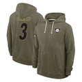 P.Steelers #3 Jaquan Brisker Player Olive Salute to Service Pullover Hoodies Limited BALCE Stitched Jerseys