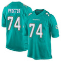 M.Dolphins #74 Kadyn Proctor Player Aqua Team Color Home Game BALCE Stitched Jerseys