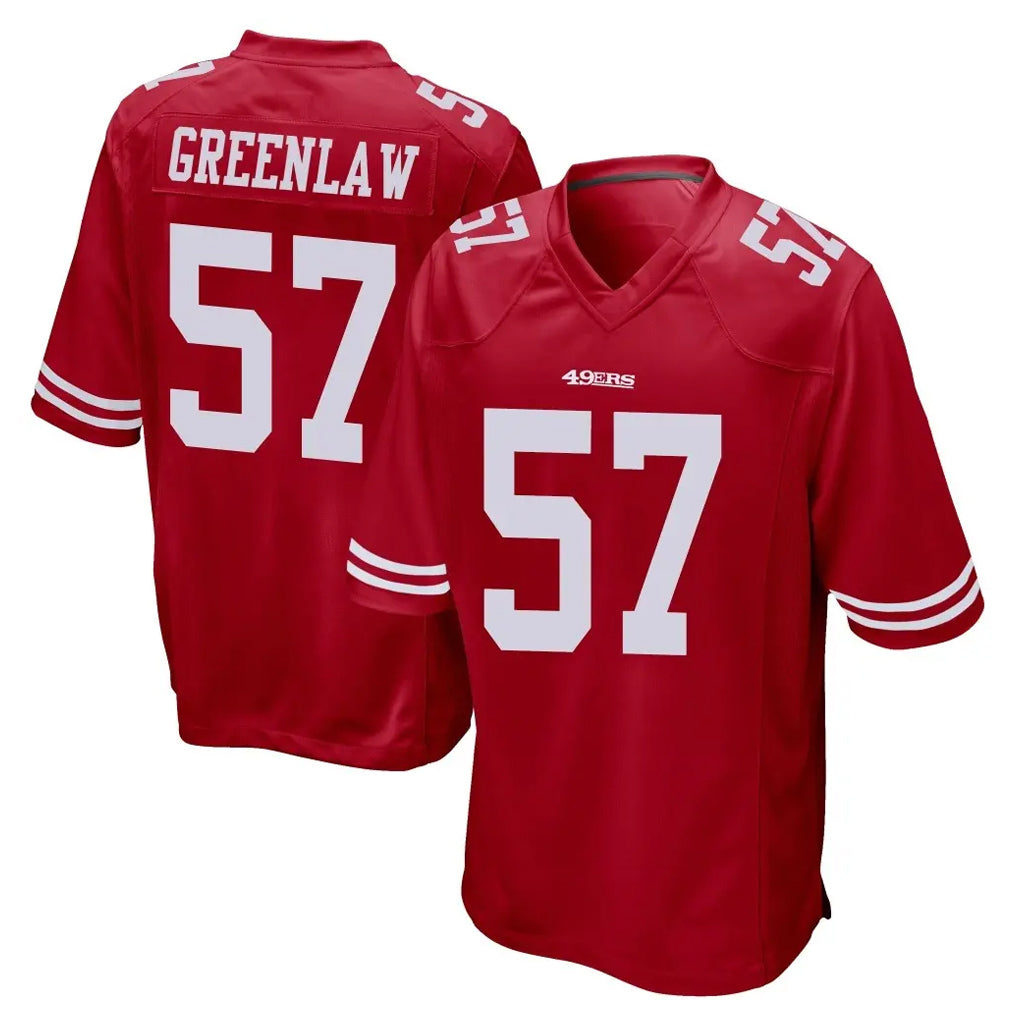 SF.49ers #57 Dre Greenlaw Player Red Home Game BALCE Stitched Jerseys