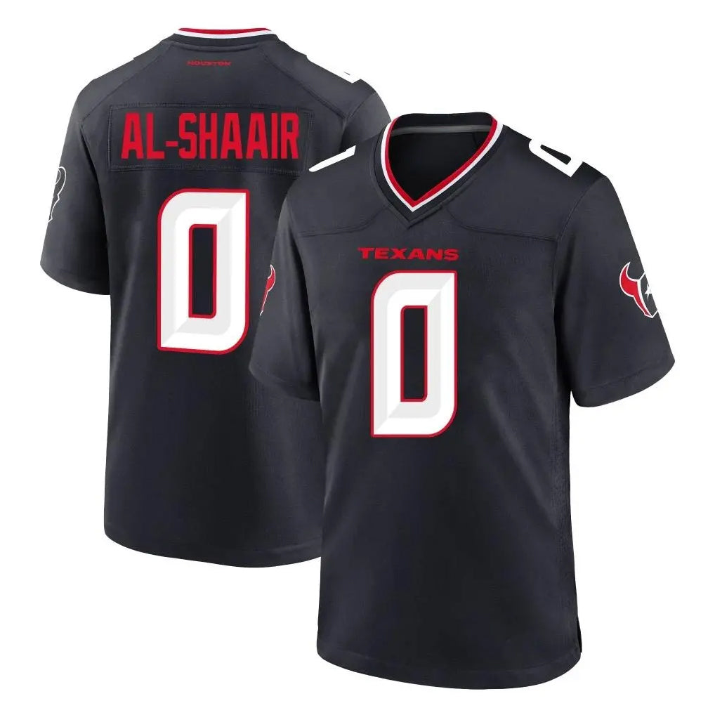H.Texans #0 Azeez Al-Shaair Player Navy Team Home Game BALCE Stitched Jerseys