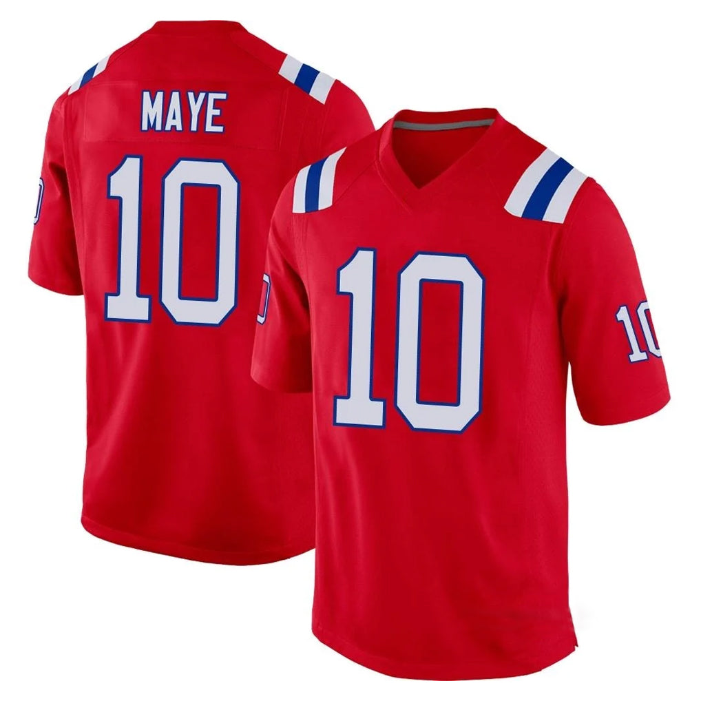 NE.Patriots #10 Drake Maye Player Red Home Game BALCE Stitched Jerseys