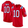 NE.Patriots #10 Drake Maye Player Red Home Game BALCE Stitched Jerseys