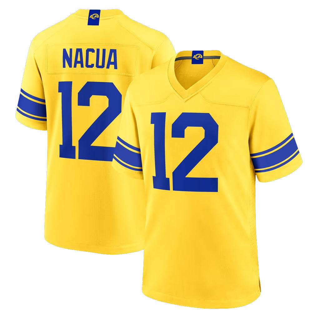 LA.Rams #12 Puka Nacua Player Gold Classic Sol Home Game BALCE Stitched Jerseys