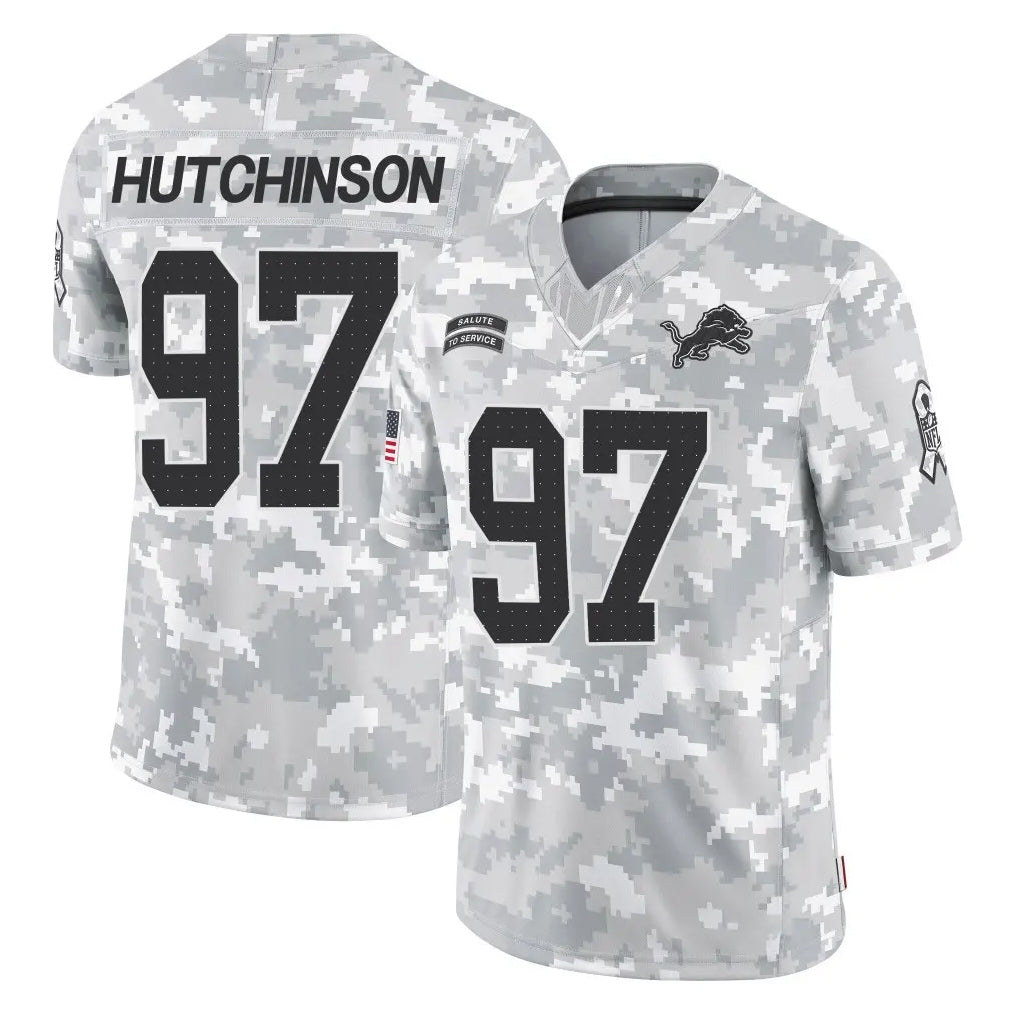 D.Lions #97 Aidan Hutchinson Player Arctic Camo Salute To Service Limited BALCE Stitched Jerseys