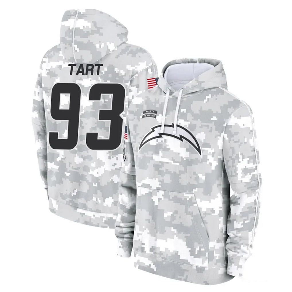 LA.Chargers #93 Teair Tart Player Arctic Camo Salute to Service Hoodies Limited Game BALCE Stitched Jerseys