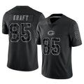 GB.Packers #85 Tucker Kraft Player Black Reflective Limited Home Game BALCE Stitched Jerseys