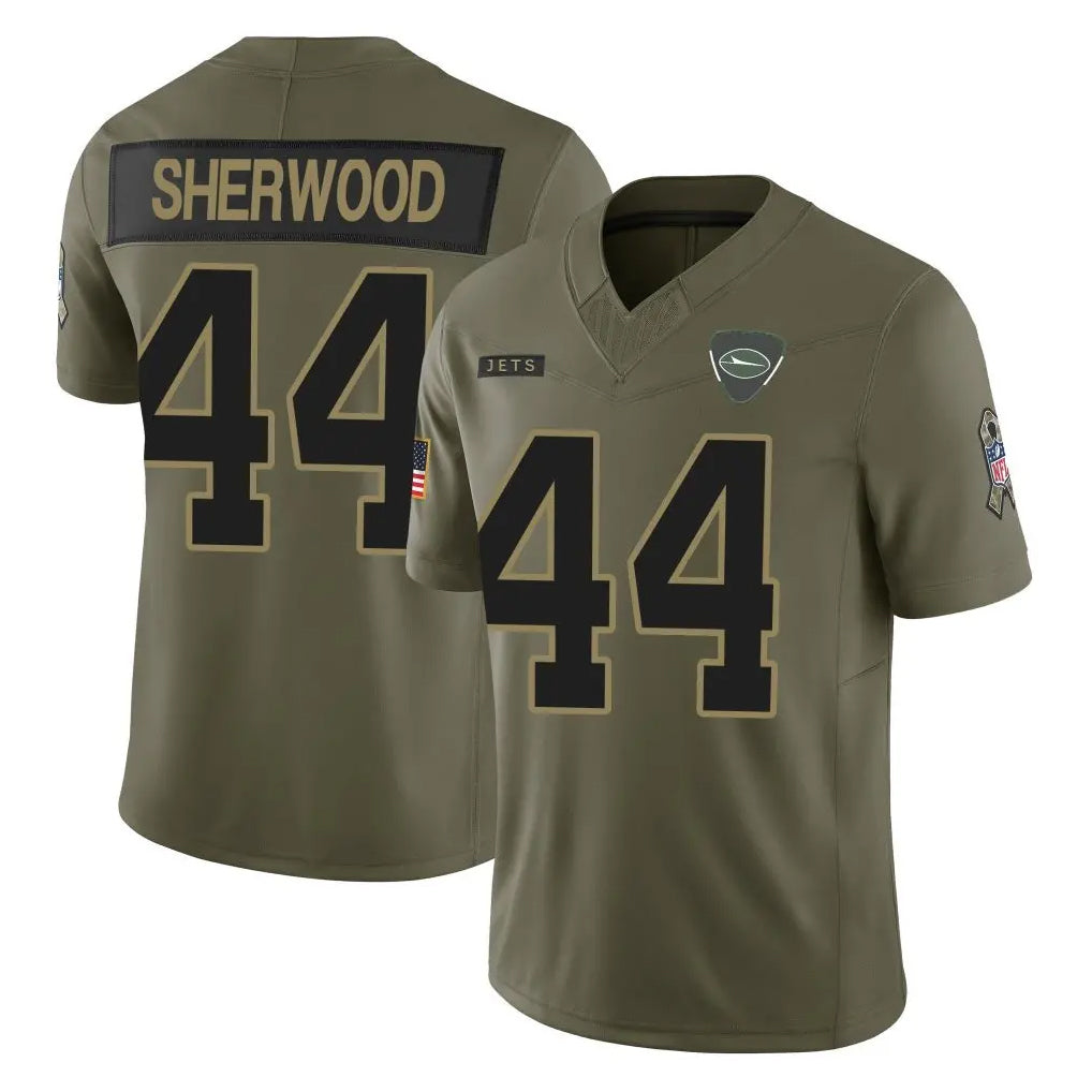 NY.Jets #44 Jamien Sherwood Player Olive 2025 Salute To Service Limited BALCE Stitched Jerseys
