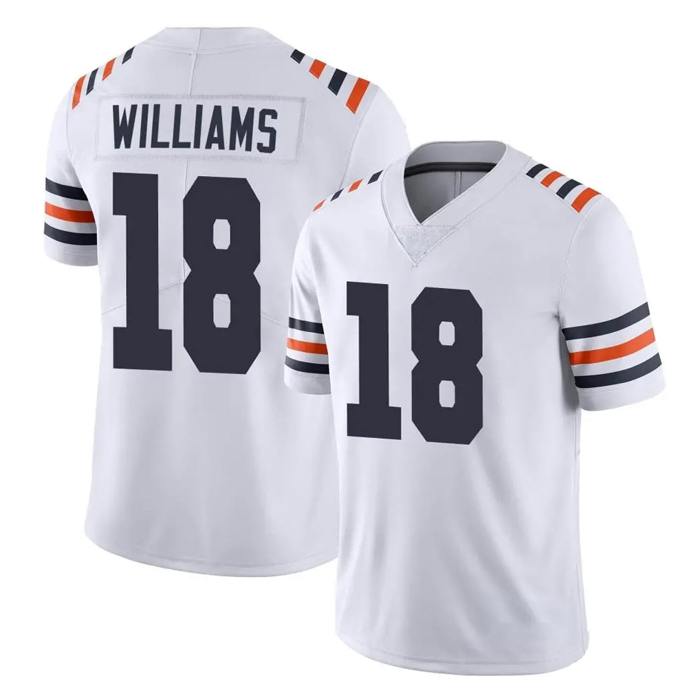 C.Bears #18 Caleb Williams Player White Classic Vapor Limited Home Game BALCE Stitched Jerseys
