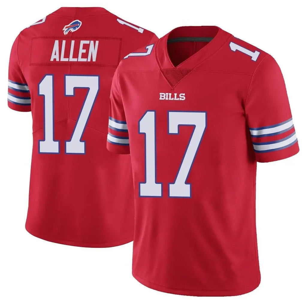 B.Bills #17 Josh Allen Player Red Vapor Untouchable Limited Home Game BALCE Stitched Jerseys