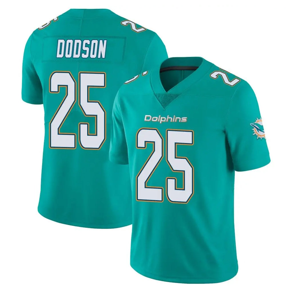 M.Dolphins #25 Tyrel Dodson Player Aqua Limited Vapor Untouchable Home Game BALCE Stitched Jerseys