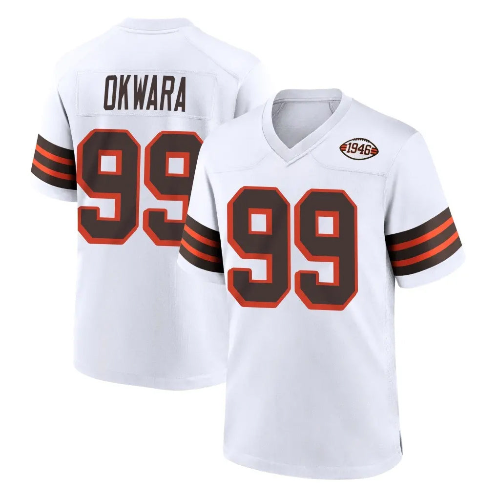 C.Browns #99 Julian Okwara Player White Alternate Home Game BALCE Stitched Jerseys