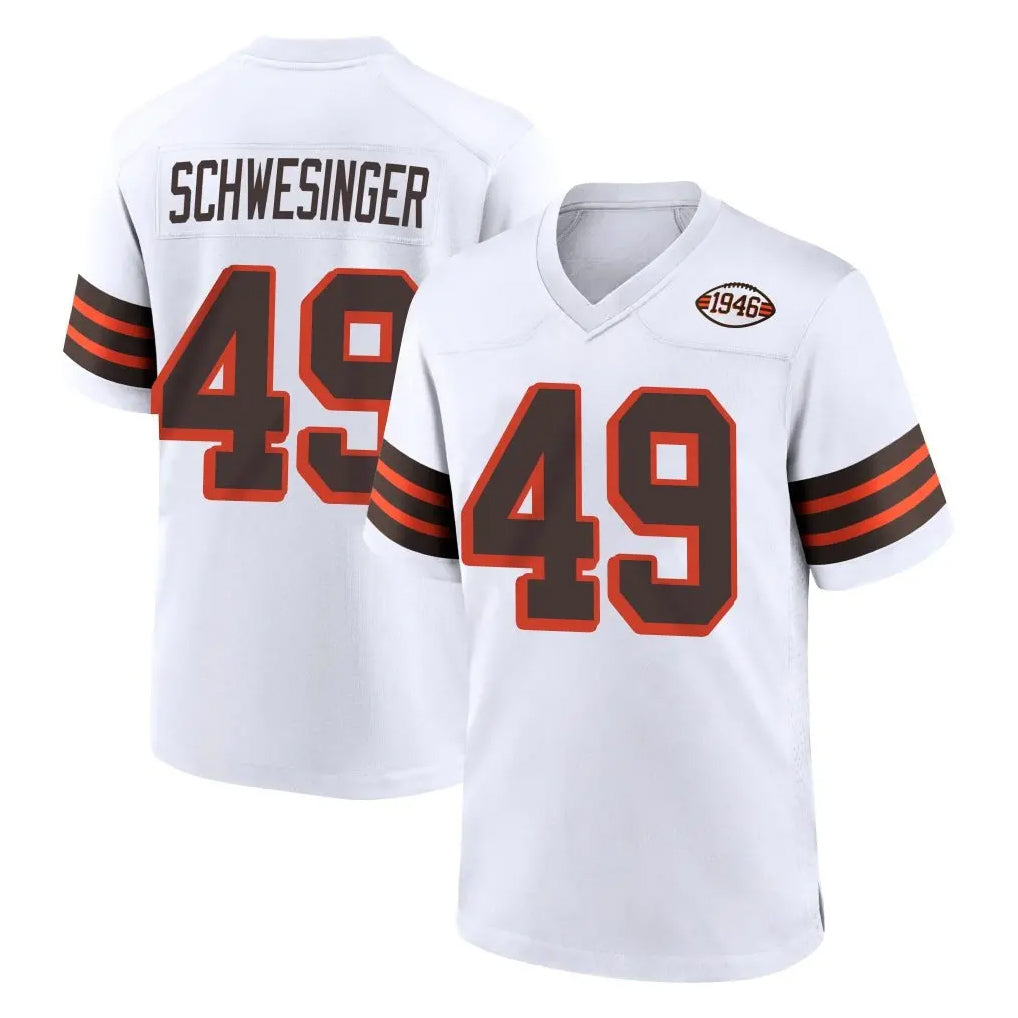 C.Browns #49 Carson Schwesinger Player White Alternate Home Game BALCE Stitched Jerseys