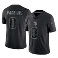M.Vikings #0 Ivan Pace Jr. Player Black Reflective LImited Home Game BALCE Stitched Jerseys